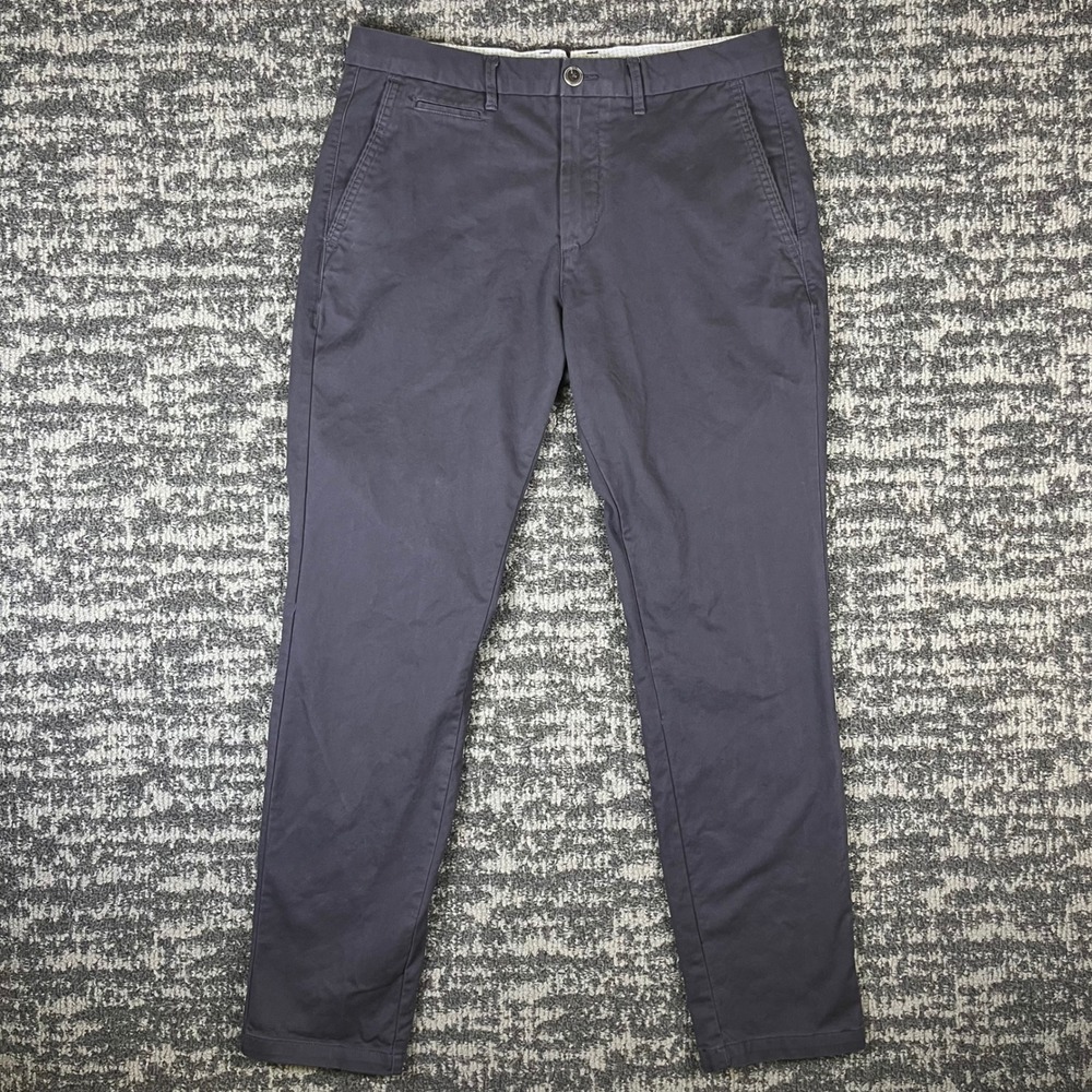 Perk Chinos Men 33/30 Dark Gray Slim Fit Stretch Feel Good Trousers Cotton